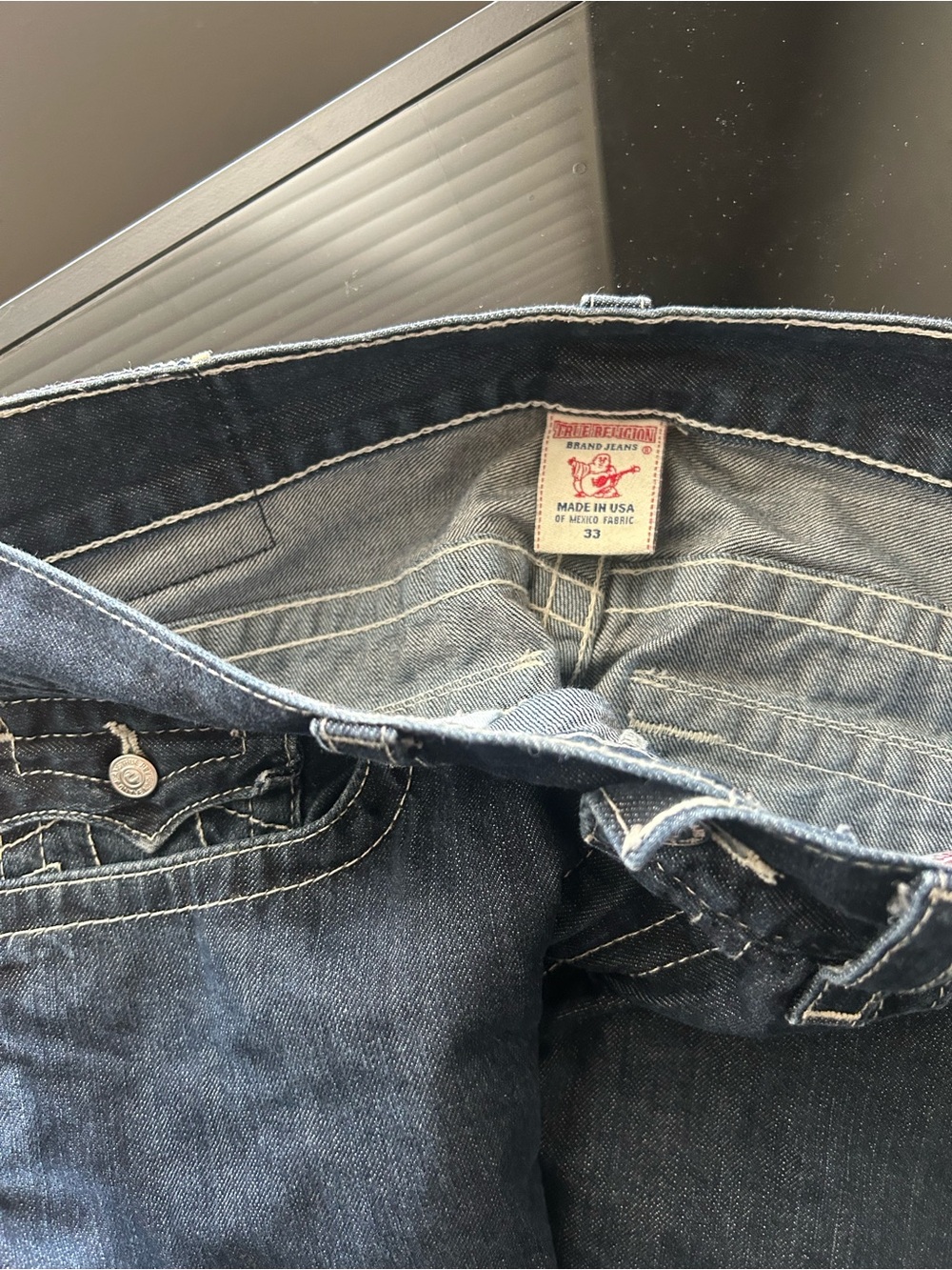 True Religion Men's Dark Indigo Relaxed Fit Jeans